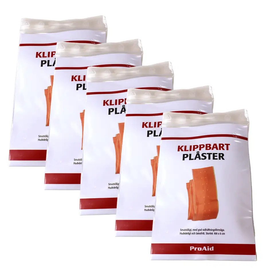 Klippbart textilplåster 1 m, 5-pack