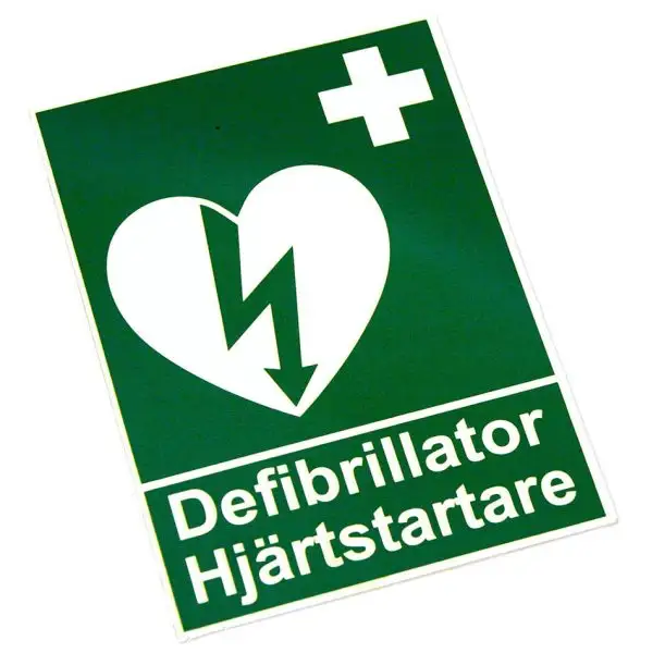 Aluminiumskylt, hjärtstartarskylt