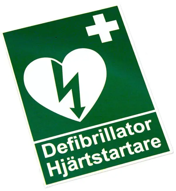 hjärtstartarskylt