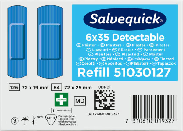 Salvequick Plåster Blue Detectable refill, 6-pack - Bild 10