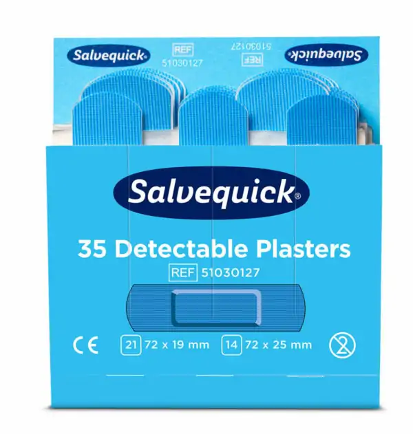 Salvequick Plåster Blue Detectable refill, 6-pack