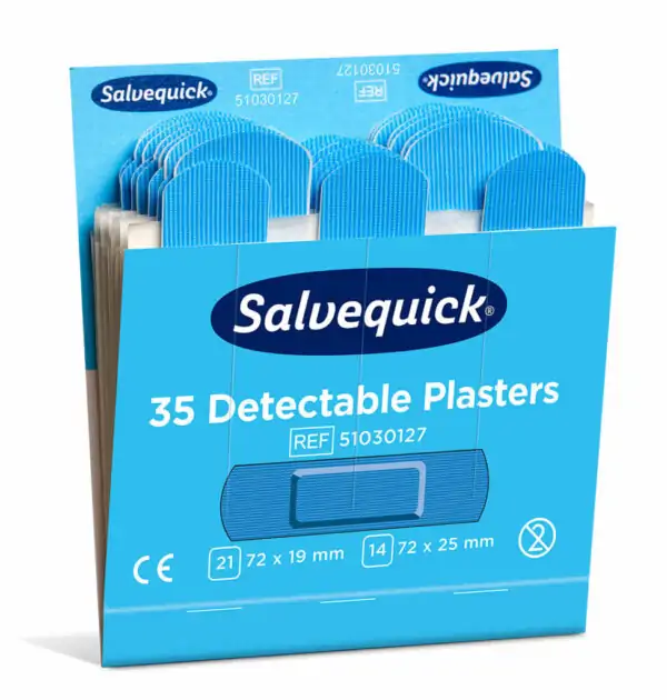 Salvequick Plåster Blue Detectable refill, 6-pack