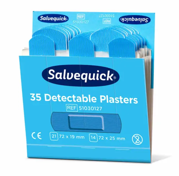 Salvequick Plåster Blue Detectable refill, 6-pack