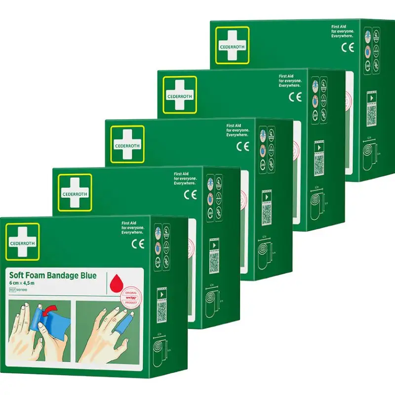 Cederroths Soft Foam Bandage Blue 5-pack