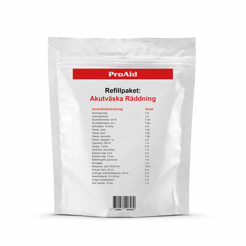 refillpaket räddning akutväska