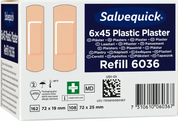 Salvequick Plastplåster refill, 6-pack