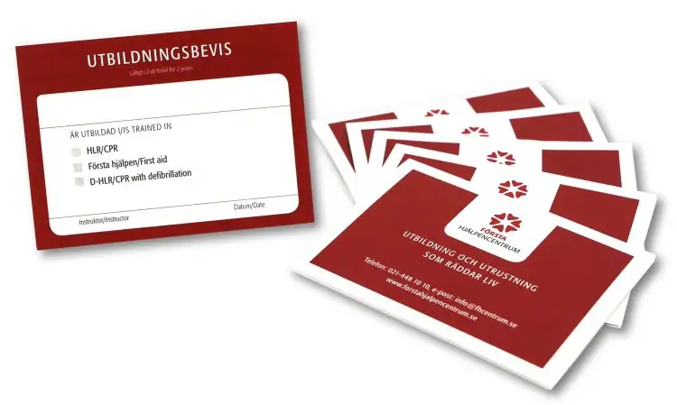 Kompetenskort Vuxen-HLR FHC, 50 st