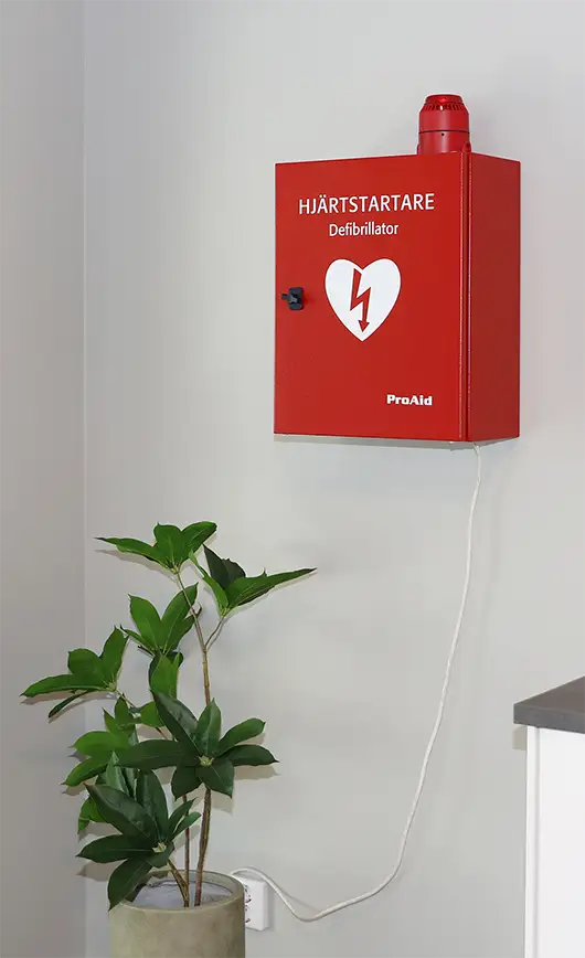 Larmat skåp med blixtljus och siren